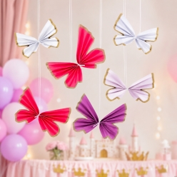 Butterfly Wing Hanging Fans - 6Pk